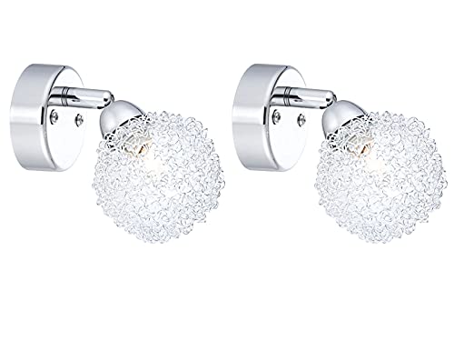 2er Set Wandleuchten ORINA in Chrom, Kugel aus Drahtgeflecht, schwenkbar, Globo Lighting 56624-1 2er Set Wandleuchten ORINA in Chrom, Kugel aus Drahtgeflecht, schwenkbar, Globo Lighting 56624-1 von GLOBO