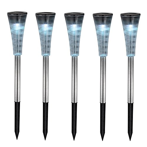 5er Set RGB LED Solar Steck Leuchten Garten Edelstahl Außen Lampen Farbwechsler Globo 33079-5 von GLOBO LIGHTING