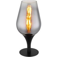 Ausgefallene Tischleuchte lavus mit Rauchglas Lampenschirm, Höhe 31cm von Globo