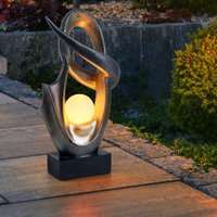 Außenlampe modern Solarleuchte Garten Terrassenlampe bronze, led Flammeneffekt wetterfest Crackle Glas, 1x led 3000K warmweiß, LxBxH 25,5x11x45 cm von Globo