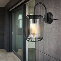 LED Außenleuchte Wandlampe Fassadenlampe Edelstahl Laterne schwarz Gartenleuchte IP44, Metall, 1x 7W 806Lm warmweiß, BxH 16x32,5 cm von GLOBO LIGHTING