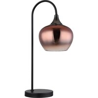Beistellleuchte Tischlampe Nachttischleuchte schwarz-matt E27 Glas kupfer 54 cm von Globo