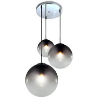 Chrom Decken Pendel Leuchte Wohn Zimmer Beleuchtung Glas Kugel Lampe rauch Globo 15861-3 von Globo