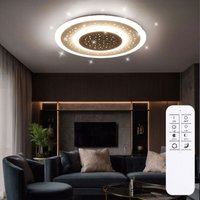 Deckenlampe Deckenleuchte Schlafzimmerleuchte Wohnzimmer, Fernbedienung Nachtlicht Memory dimmbar, Metall weiß opal, 1x LED 44W 2083Lm 2700-6000K, von Globo