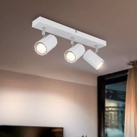 Globo Lighting - Deckenstrahler 3 Flammig GU10 Deckenlampe weiß Wohnzimmer, schwenkbar, Aluminium Metall, 3x GU10, LxBxH 39x6x14,5 cm Globo Lighting - Deckenstrahler 3 Flammig GU10 Deckenlampe weiß Wohnzimmer, schwenkbar, Aluminium Metall, 3x GU10, LxBxH 39x6x14,5 cm von GLOBO LIGHTING