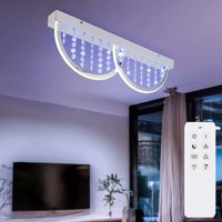 Deckenleuchte Deckenlampe Designleuchte Küche Dimmbar Fernbedienung Nachtlicht RGB Memory Funktion, Metall K5 Kristalle opal verchromt, 1x RGB LED 14 von Globo