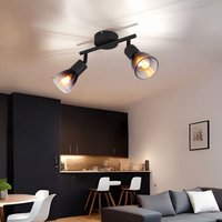 Globo - Deckenleuchte Deckenlampe Wohnzimmerlampe Metall Schwarz-matt l 22 cm 2-Flammig von Globo