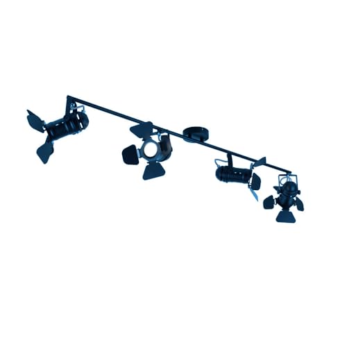 Deckenleuchte Deckenstrahler Esszimmerleuchte Spotleuchte Deckenlampen mit verstellbaren Filmspots, Metall schwarz, 4x GU10, RGB LED dimmbar Fernbedienung, 3,5W 290Lm 3000K warmweiß, L 125cm von GLOBO