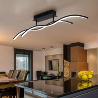 Globo - Deckenleuchte Designlampe Wohnzimmer led Deckenlampe Schlafzimmer, schwarz graphit, 20W 1130lm warmweiß, LxH 88 x 15,5 cm von Globo