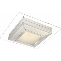 Deckenleuchte Hängelampe led Beleuchtung Deckenlampe, Chrom verspiegelt, satiniert, quadratisch, 12 Watt, LxBxH: 23x23x10 cm von Globo