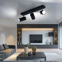 Globo Lighting - Deckenleuchte Wohnzimmerlampe Esszimmerleuchte Schlafzimmerlampe Spotstrahler, Metall schwarz verchromt, 3 Flammig GU10 Spots Globo Lighting - Deckenleuchte Wohnzimmerlampe Esszimmerleuchte Schlafzimmerlampe Spotstrahler, Metall schwarz verchromt, 3 Flammig GU10 Spots von GLOBO LIGHTING