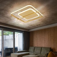 Deckenleuchte Wohnzimmerlampe led Leuchte goldfarben Deckenlampe Schlafzimmer, Aluminium Metall,1x led 36W 2650Lm warmweiß, LxBxH 40x36x5 cm von Globo