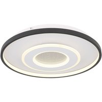 Deckenlampe Smart led Deckenleuchte dimmbar mit Fernbedienung Sprach App Wohnzimmerlampe schwarz weiß, 36W 1400lm warmweiß- kaltweiß, DxH 48 x 8 cm von Globo