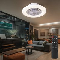 Globo - Deckenventilator mit Fernbedienung Deckenleuchte mit Ventilator Dimmbar Ventilatorlampe, Sterneneffekt cct Timer, led 30W 1800lm 3000-6500K, von Globo
