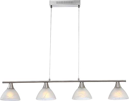 Esszimmer Pendelleuchte Glas LED Hängeleuchte Esszimmerlampe 100 cm (Wohnzimmerlampe, Hängelampe für Esstischleuchte, 4 x 4 Watt, Warmweiß) von Globo