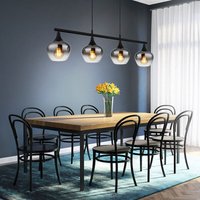 Esszimmerlampe Hängeleuchte Pendelleuchte Deckenlampe Küchenlampe, Metall Glas schwarz rauchfarben, 4x led 7W 630Lm warmweiß, h 120 cm von GLOBO LIGHTING