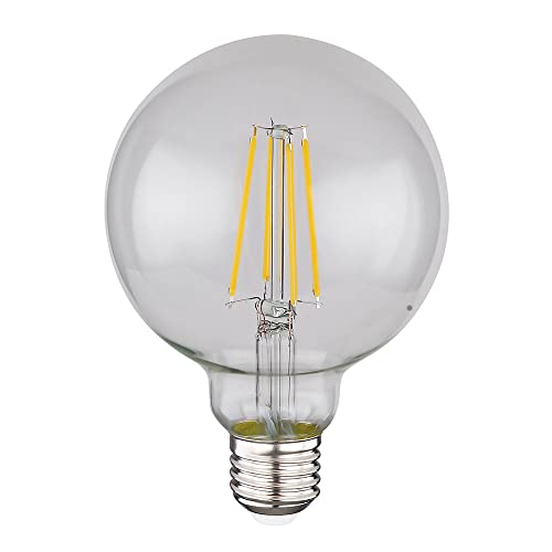 Filament LED Leuchtmittel Retro LED Glühbirne Edison Leuchtmittel Filament Vintage, dimmbar, klar, 7W 700Lm warmweiß, DxH 9,5x14cm von Globo