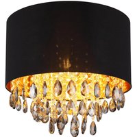 GLOBO Deckenleuchte COLETTA 15776D mattschwarz gold schwarz Metall Kunststoff Textil H/D: ca. 33x40 cm E27 1 Brennstellen von Globo