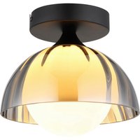 GLOBO Deckenleuchte EVA 60200108 Rauch schwarz Opal Metall Glas H/D: ca. 17,5x20 cm G9 1 Brennstellen von Globo