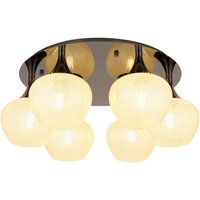 GLOBO Deckenleuchte MAXY 15548-6DK schwarz Chrom klar Acryl Metall H/D: ca. 26,5x65 cm E27 6 Brennstellen von Globo