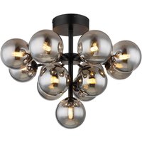 GLOBO Deckenleuchte mattschwarz grau Metall Glas H/D: ca. 43x56 cm 13 Brennstellen von Globo