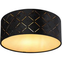 GLOBO Deckenleuchte schwarz Opal Kunststoff Metall H/D: ca. 10x26 cm E27 1 Brennstellen von Globo