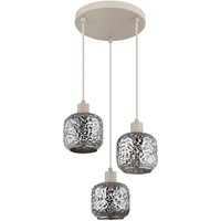 GLOBO Hängeleuchte Rauch beige Metall Glas B/H/L: ca. 34x24x34 cm E27 3 Brennstellen von Globo