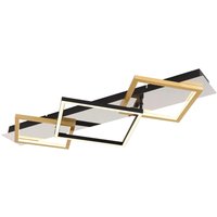 GLOBO LED-Deckenleuchte 67847-32 mattschwarz gold Chrom Kunststoff Aluminium Metall B/H/T: ca. 35,5x7x78 cm von Globo