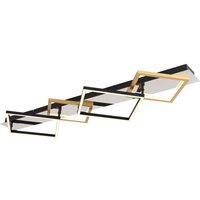 GLOBO LED-Deckenleuchte 67847-48 mattschwarz gold Chrom Metall Kunststoff Aluminium B/H/T: ca. 35,5x7x104,5 cm von Globo