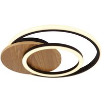 GLOBO LED-Deckenleuchte JULIO 67331-24 Opal mattschwarz MDF Kunststoff B/H/L: ca. 38x6,5x36 cm 1 Brennstellen von Globo