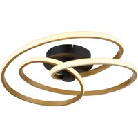 GLOBO LED-Deckenleuchte Opal gold schwarz Metall Kunststoff Aluminium H/D: ca. 16x50 cm von Globo