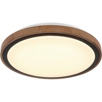 GLOBO LED-Deckenleuchte Opal schwarz braun Metall Holz Acryl H/D: ca. 9,5x38 cm von Globo