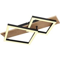 GLOBO LED-Deckenleuchte dunkelbraun schwarz Kunststoff Metall MDF B/H/T: ca. 31x8,5x47,5 cm von Globo