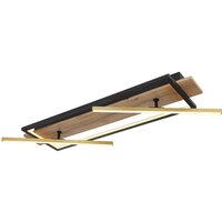 GLOBO LED-Deckenleuchte dunkelbraun schwarz messing MDF Metall Aluminium B/H/T: ca. 40,5x9x81,5 cm von Globo