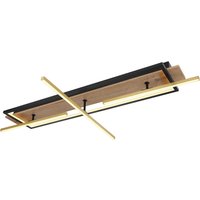 GLOBO LED-Deckenleuchte messing schwarz dunkelbraun Metall MDF Aluminium B/H/T: ca. 60,5x11,5x100 cm von Globo