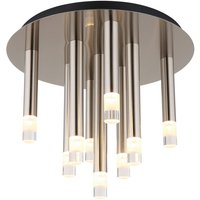 GLOBO LED-Deckenleuchte nickel matt Metall H/D: ca. 29,6x34 cm 9 Brennstellen von Globo