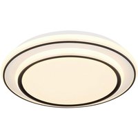 GLOBO LED-Deckenleuchte weiß schwarz Opal Kunststoff Metall H/D: ca. 7x39 cm 1 Brennstellen von Globo