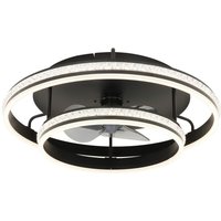 GLOBO LED-Deckenventilator Rauch klar mattschwarz H/D: ca. 20x60 cm max. 40 W von Globo