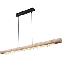GLOBO LED-Pendelleuchte FELICITAS 15354-20 natur klar mattschwarz Metall Acryl Holz B/H/L: ca. 7x150x120 cm 1.0 Brennstellen von Globo