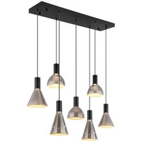 GLOBO LED-Pendelleuchte Rauch mattschwarz Metall Glas B/H/T: ca. 33x150x97 cm von Globo