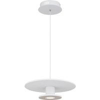 GLOBO LED-Pendelleuchte weiß hellgrau Metall Textil Aluminium H/D: ca. 150x38 cm von Globo