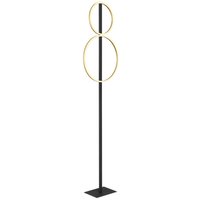 GLOBO LED-Stehleuchte CAJEAN 48461-30RS mattschwarz Opal gold Kunststoff Metall B/H/L: ca. 39x160x17 cm 1 Brennstellen von Globo
