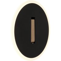 GLOBO LED-Wandleuchte AVERY 78410B Opal mattschwarz dunkelbraun Holz Kunststoff Metall L/D: ca. 3x20,5 cm 1 Brennstellen von Globo