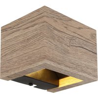 GLOBO LED-Wandleuchte schwarz dunkelbraun MDF Metall B/H: ca. 13,2x9,8 cm von Globo