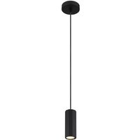 GLOBO Pendelleuchte JAMES 57918HB mattschwarz Metall Kunststoff H/D: ca. 120x10 cm GU10 1 Brennstellen von Globo