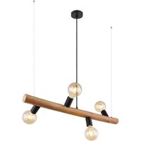 GLOBO Pendelleuchte KIRA 15531-4H dunkelbraun schwarz Holz Metall B/H/T: ca. 17x150x80 cm 4.0 Brennstellen von Globo
