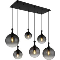 GLOBO LED Pendelleuchte Rauch mattschwarz Kunststoff Glas Metall B/H/T: ca. 97x141x48 cm 6.0 Brennstellen von Globo