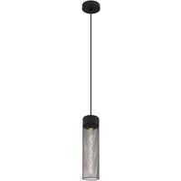 GLOBO Pendelleuchte mattschwarz Metall H/D: ca. 120x10 cm E27 1 Brennstellen von Globo