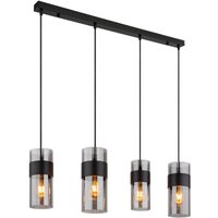 GLOBO Pendelleuchte schwarz Metall B/H/T: ca. 12,3x150x92 cm E27 4 Brennstellen von Globo