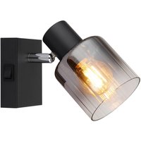 GLOBO Spot JACK 80400108 klar schwarz Rauch Metall Glas H/L: ca. 12,5x8 cm E14 1 Brennstellen von Globo